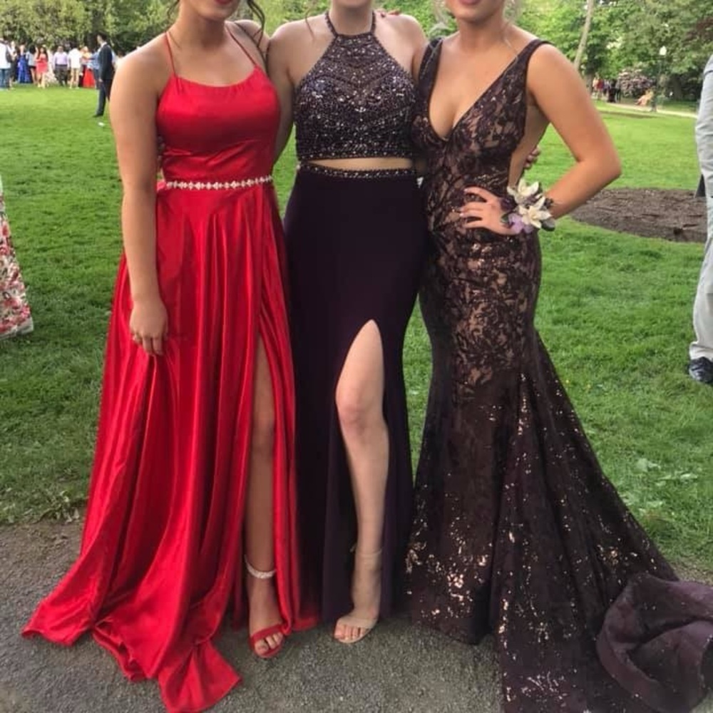 Sherri Hill Red and Black Prom Dresses